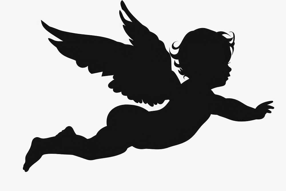 Baby angel silhouette clip art stencil person human.