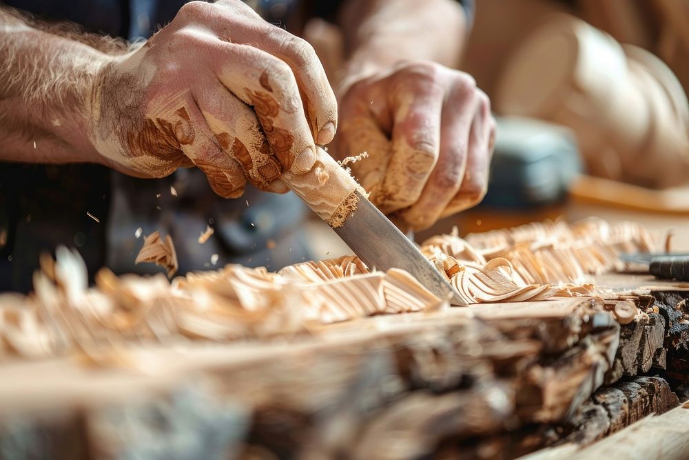 Carpenter making wood craftsperson.