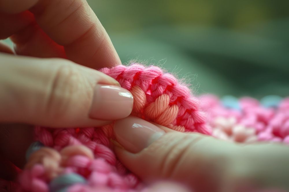Crochet hand fingernail creativity.
