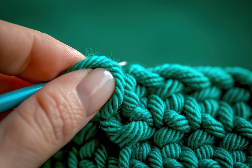 Crochet hand creativity material.