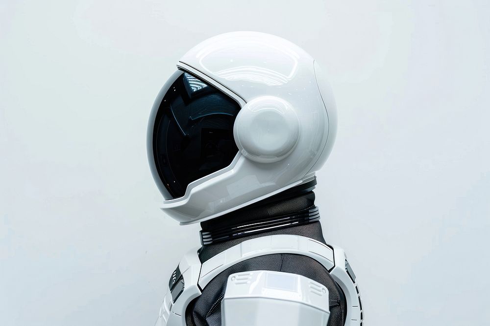 Astronaut suit and helmet looking technology protection futuristic.