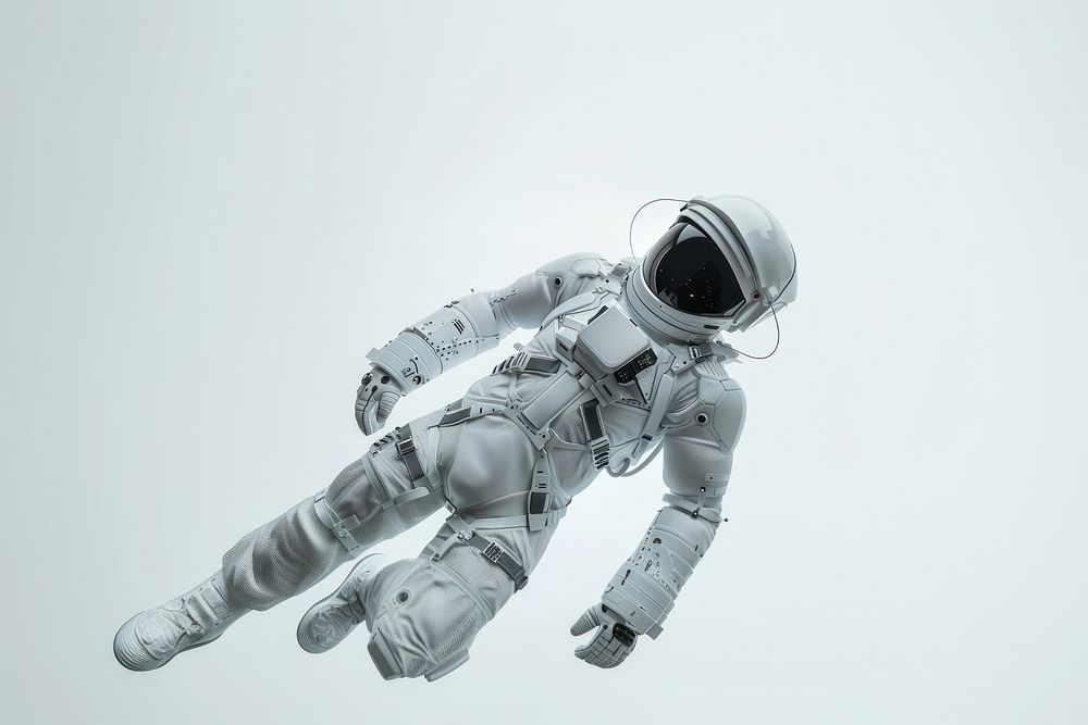 Astronaut suit helmet white futuristic.