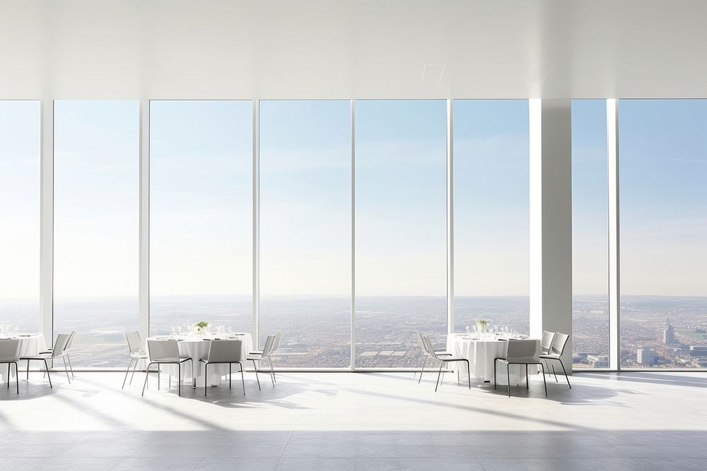 Panoramic restaurant architecture furniture penthouse.