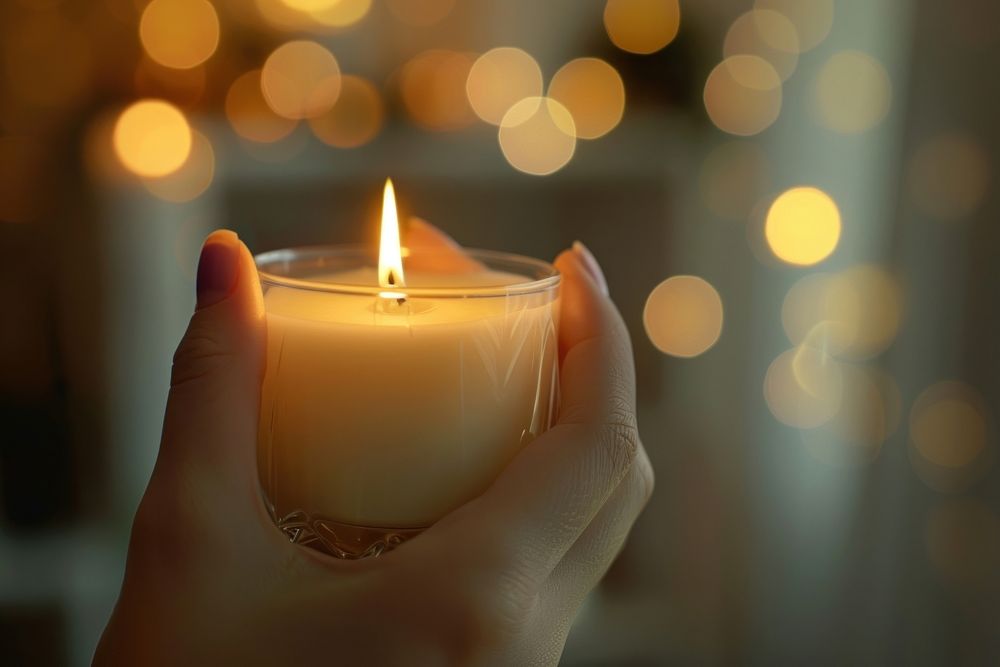 Make scented candle hand spirituality illuminated.