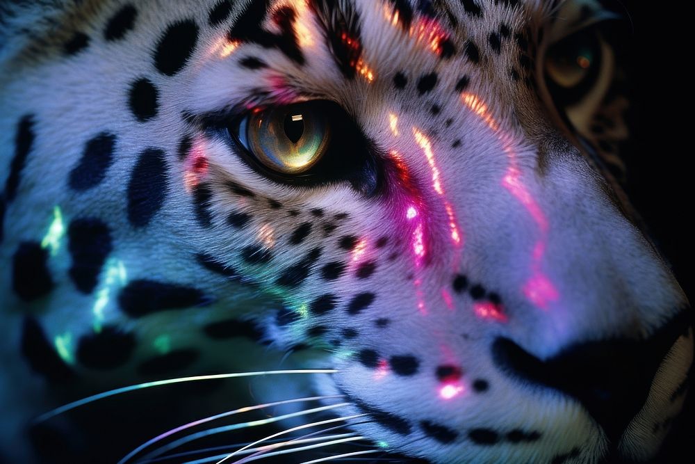 Light jaguar face wildlife panther leopard.