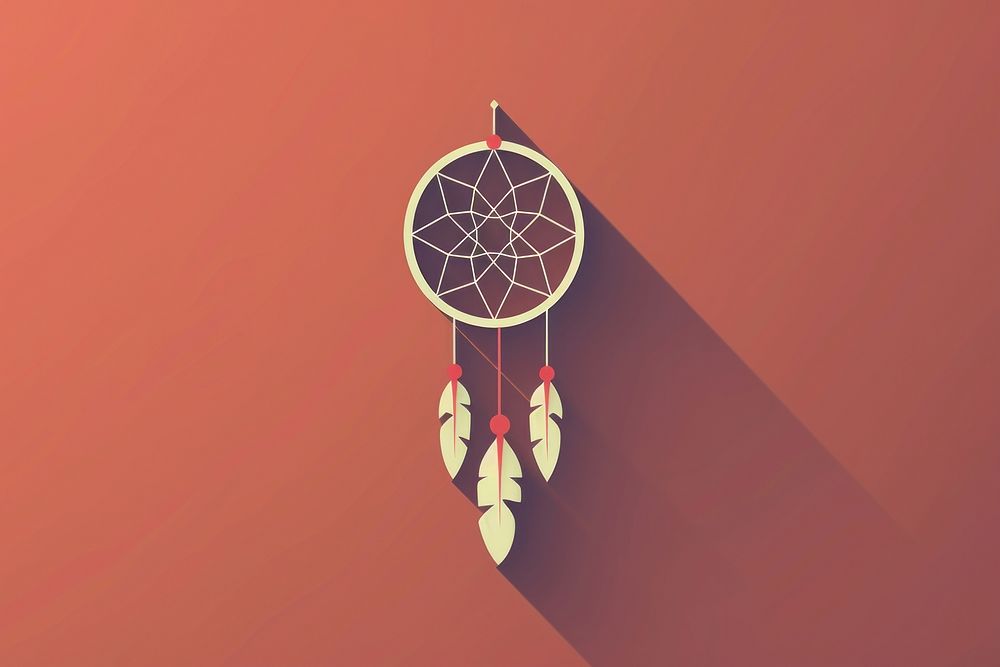 Indian Dream catcher illustrated handicraft drawing.