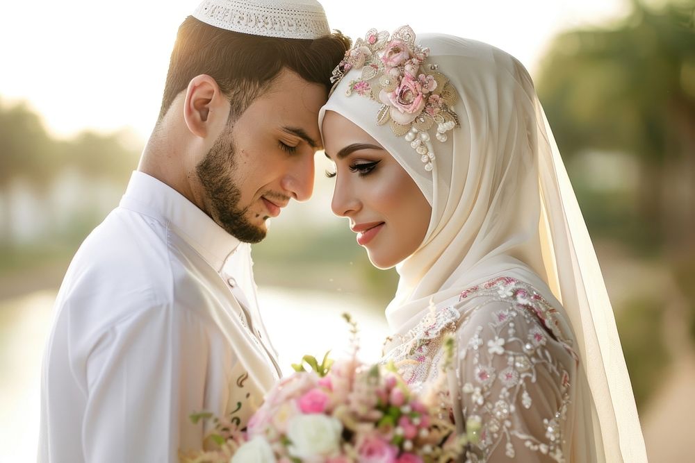 Arabic couple wedding bridegroom person female.