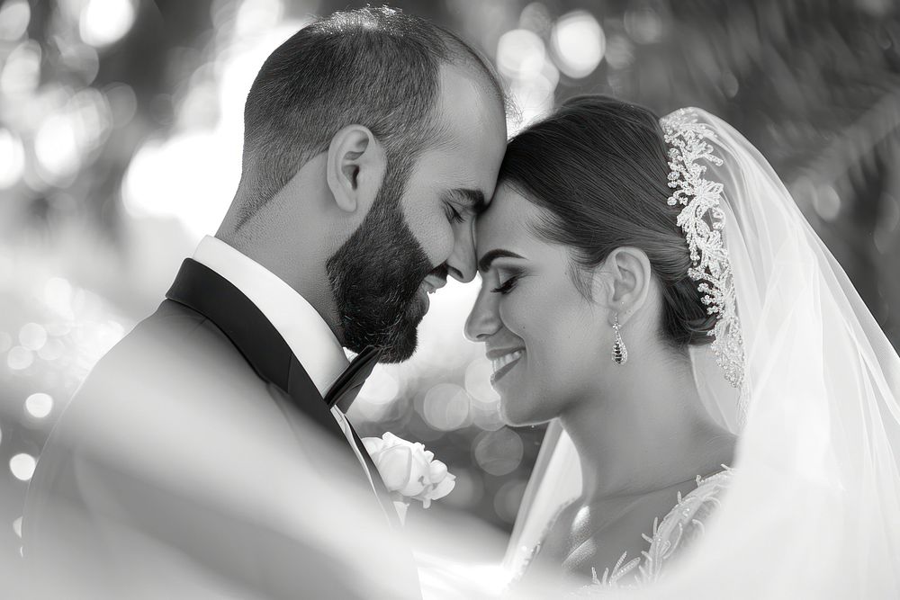 Arabic couple wedding photo head photography.