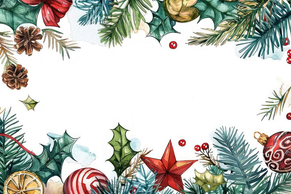 Christmas colorful cute hand drawn pattern plant paper.