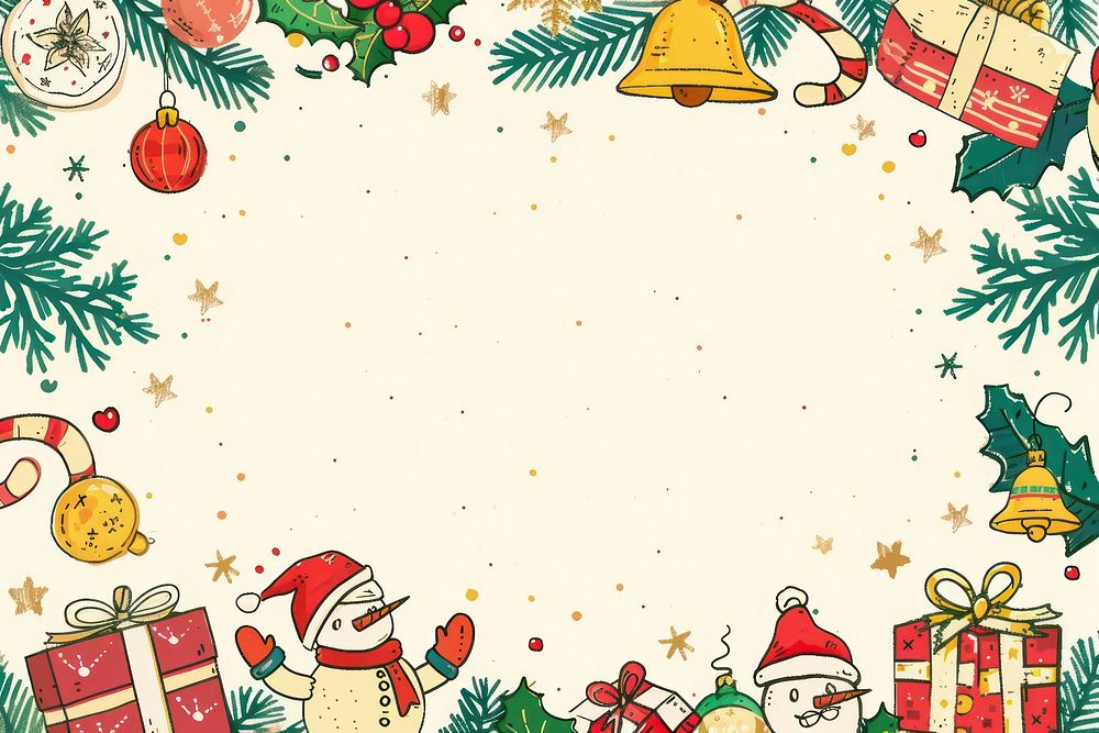 Christmas doodle colorful cute hand drawn paper celebration backgrounds.
