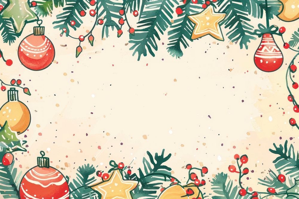 Christmas doodle colorful cute hand drawn pattern paper illuminated.