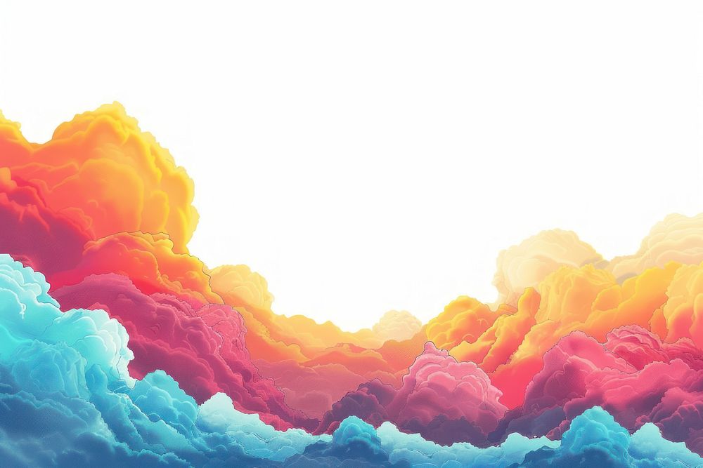 Sky clouds border backgrounds painting creativity.