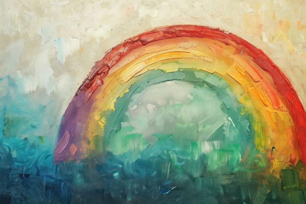 Painting of a Rainbow canvas animal shark.