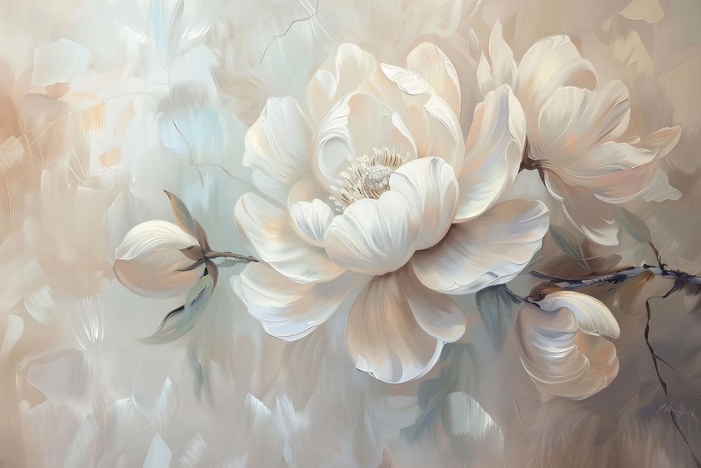 Close up on pale flower painting graphics blossom.