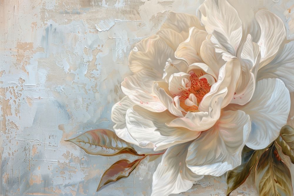 Close up on pale flower painting blossom wedding.