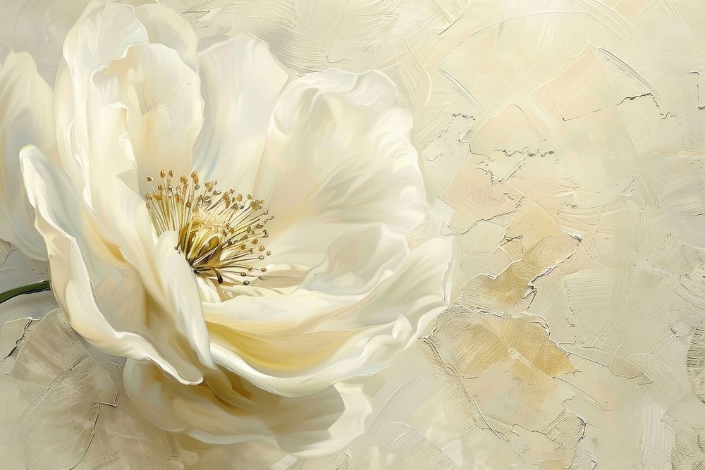 Close up on pale flower painting blossom anemone.