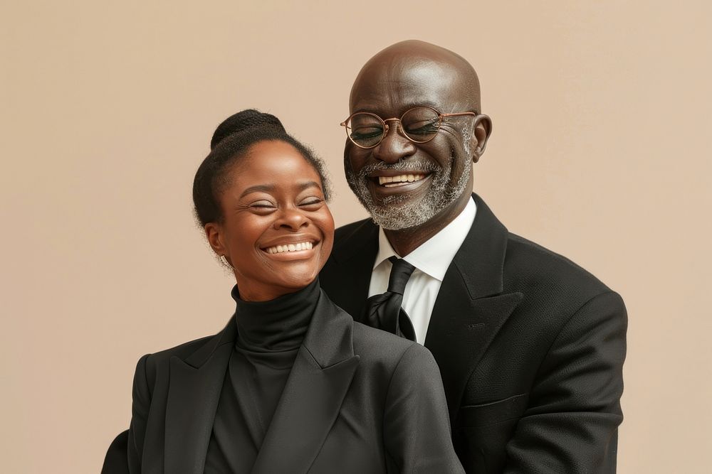 Black senior couple laughing photo photography.