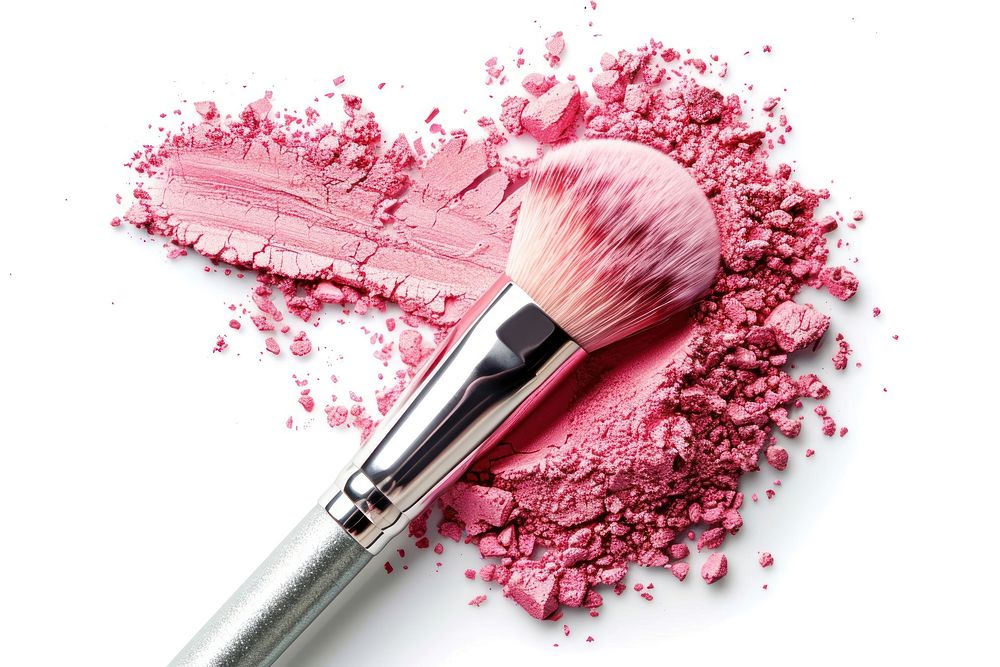 Cosmetics brush powder pink.