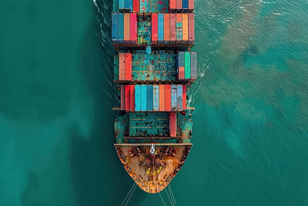 Container cargo ship architecture watercraft unloading.