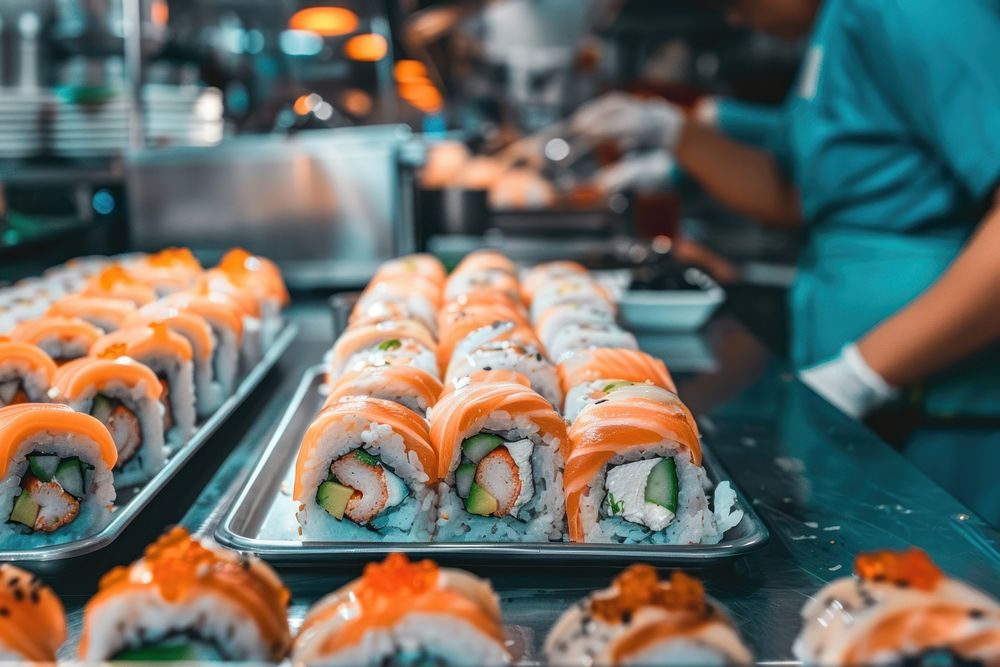 Sushi sushi food furniture.