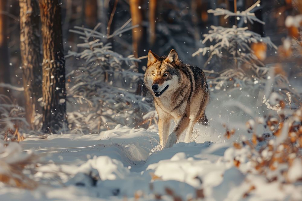 Photo of siberian wolf outdoors animal canine.