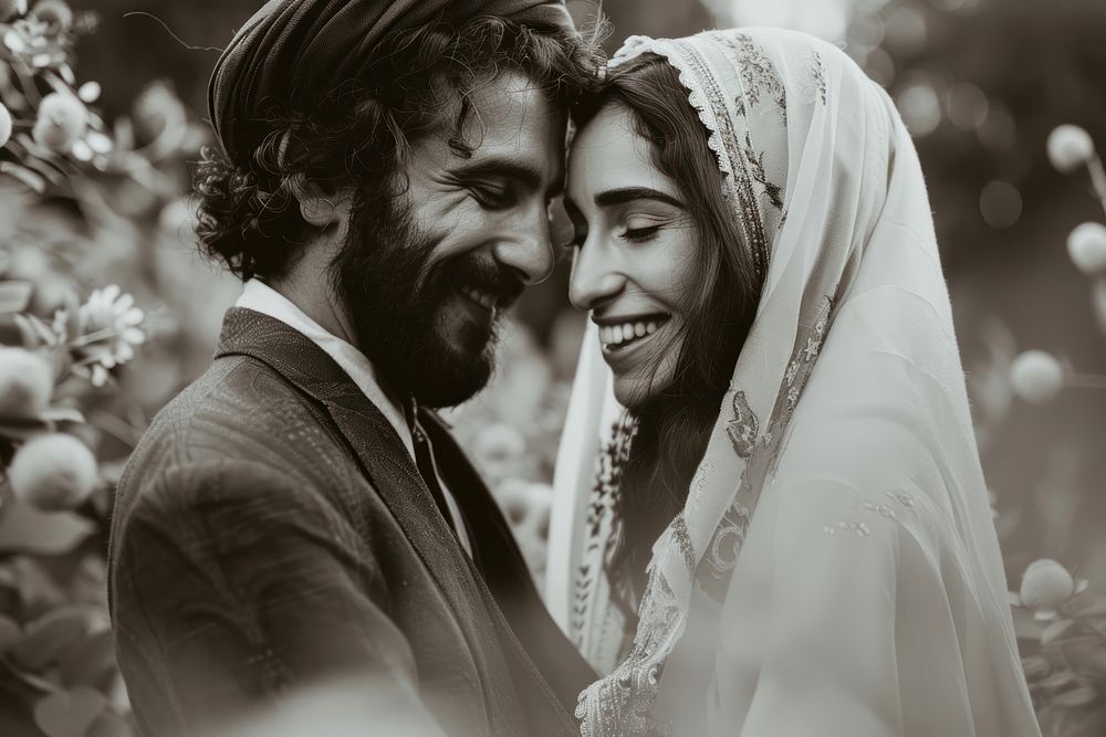 Arabic couple wedding photography portrait happy.