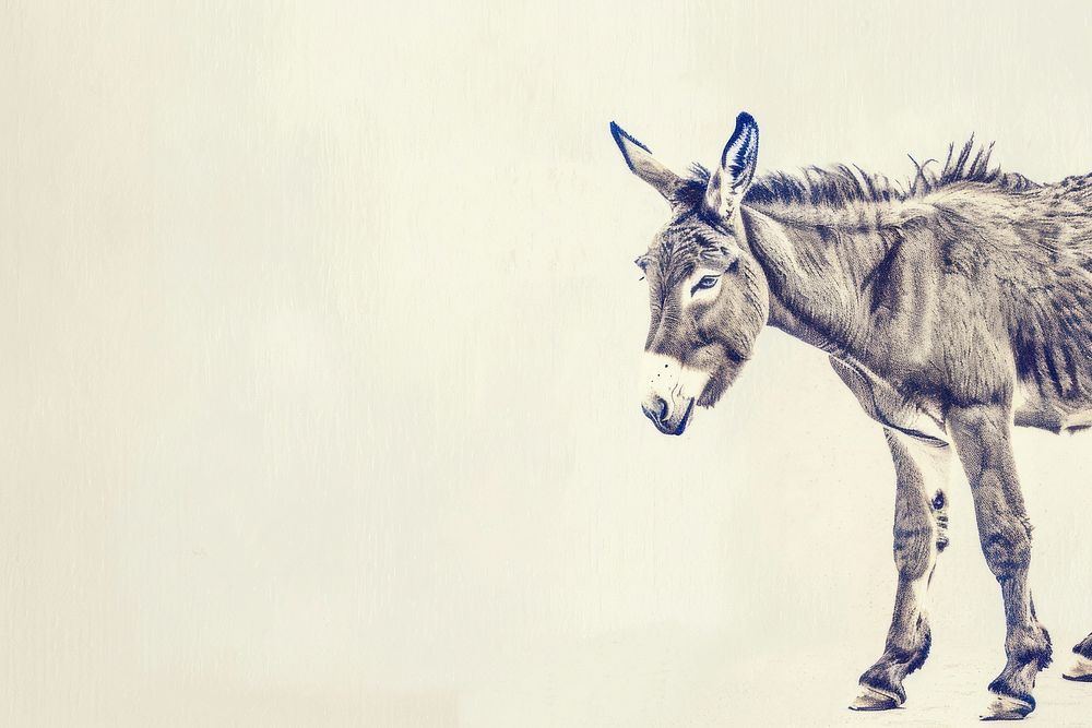Donkey drawing animal mammal.