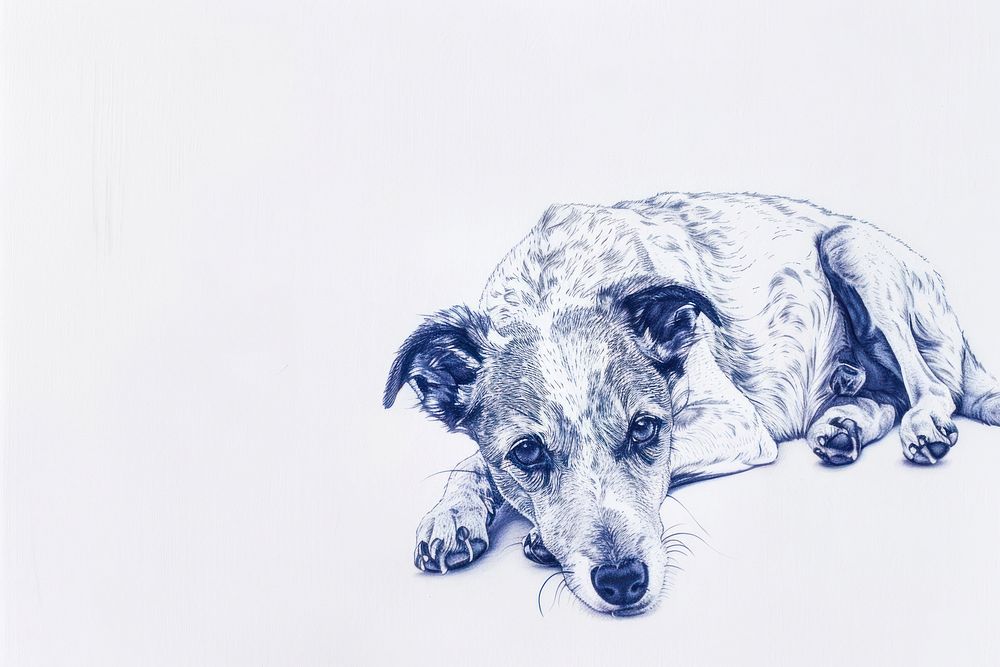 Drawing sketch dog animal.
