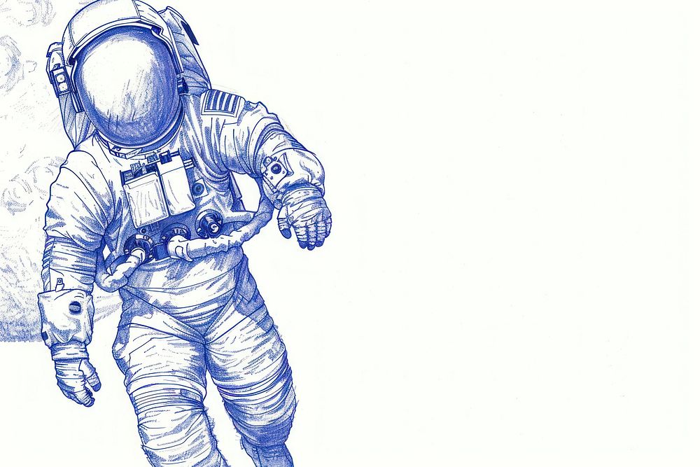 Drawing sketch astronaut illustrated.
