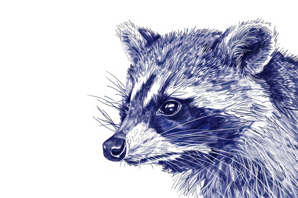 Raccoon drawing animal mammal.