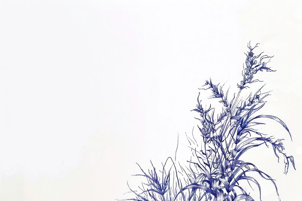 Vintage drawing plant sketch outdoors blue.