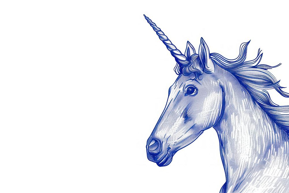 Vintage drawing unicorn sketch animal mammal.