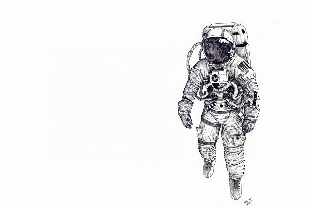Drawing sketch astronaut adult.