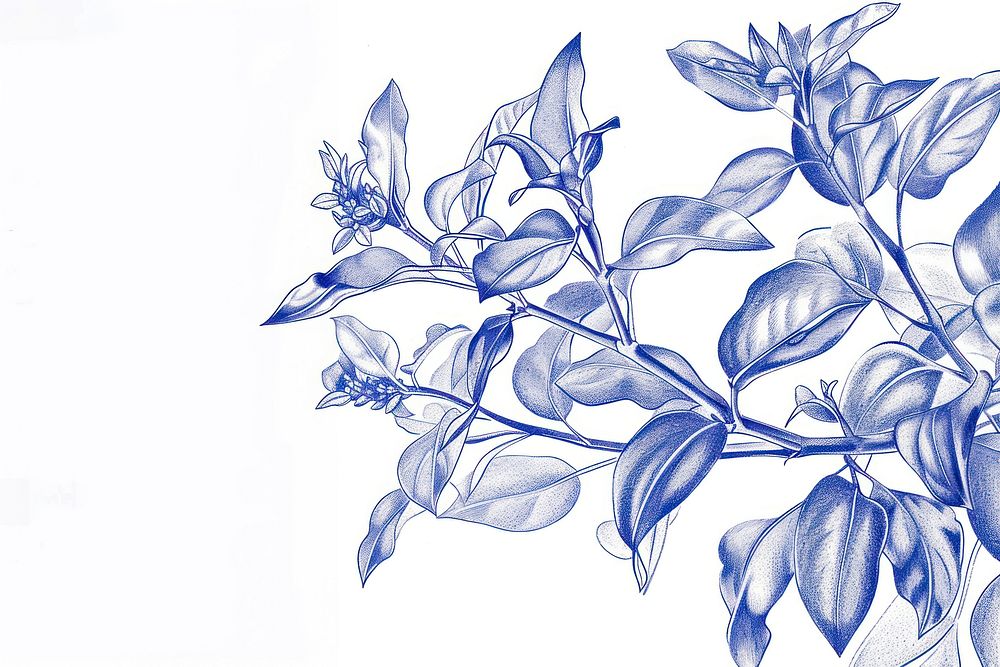 Vintage drawing plant sketch pattern paper.