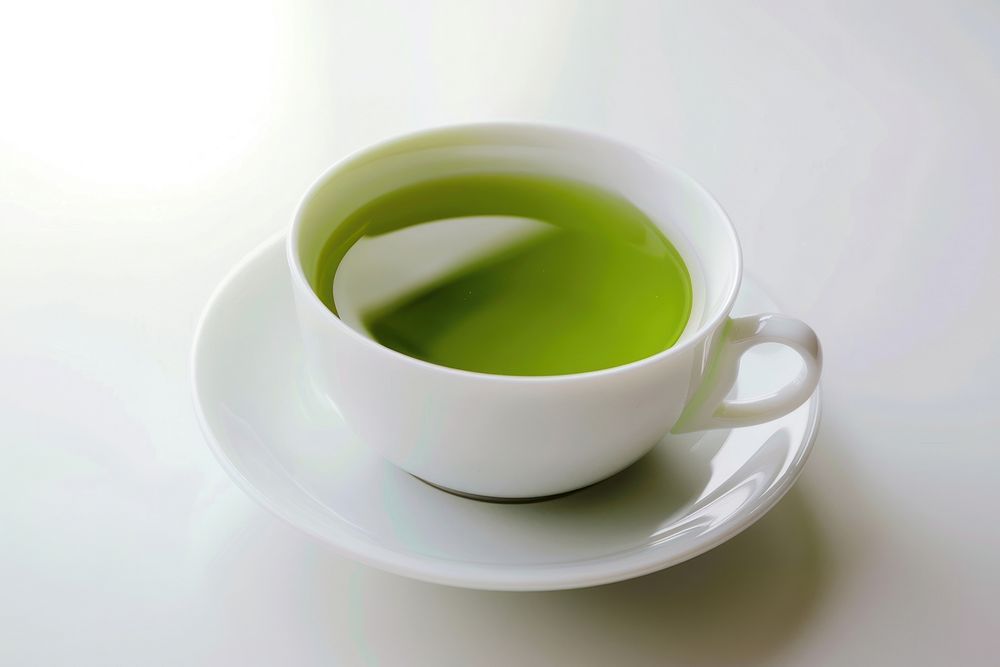Green tea drink green cup.