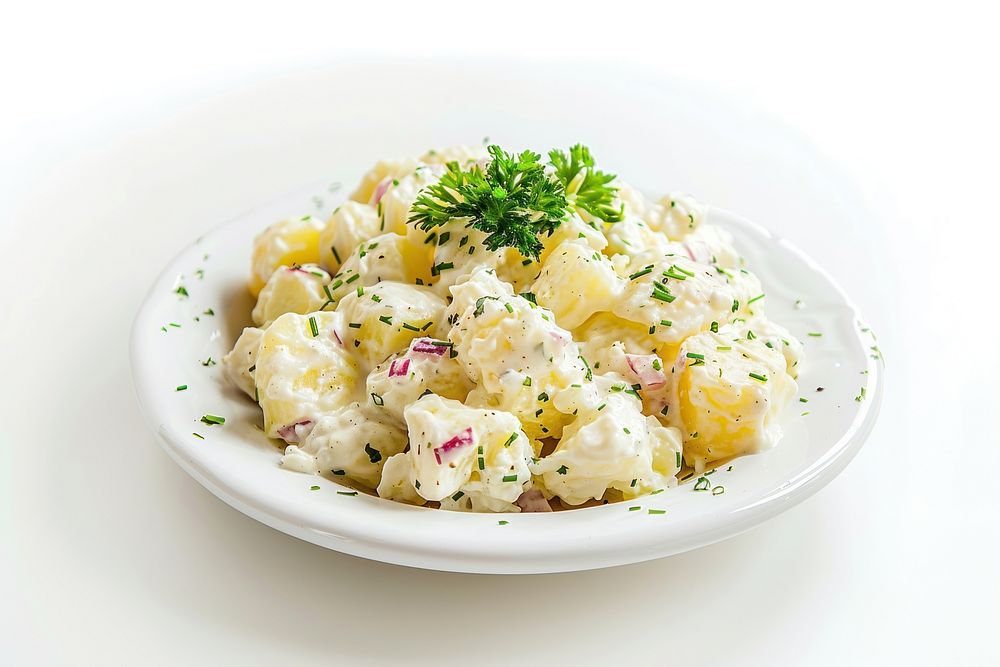 Potato Salad plate food vegetable.