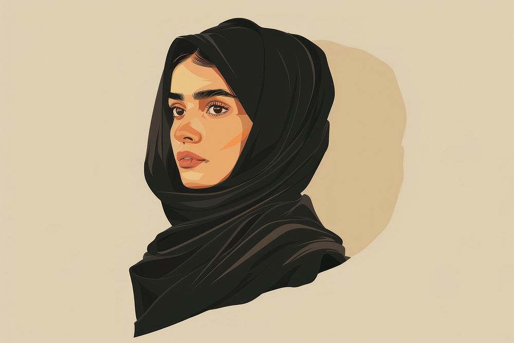 Muslim woman portrait scarf adult.