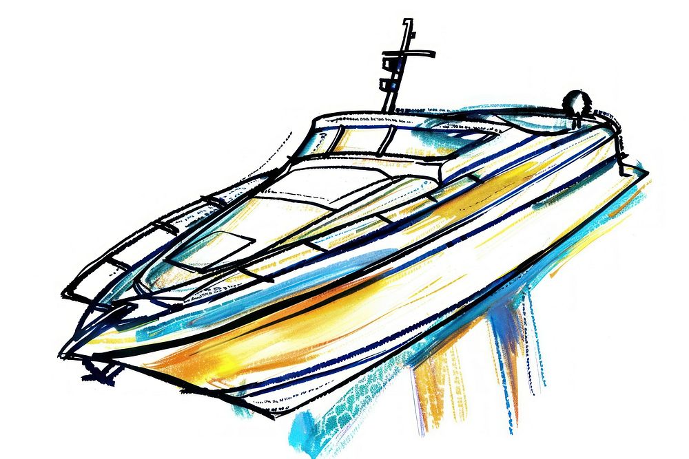 Yatch transportation illustrated watercraft.