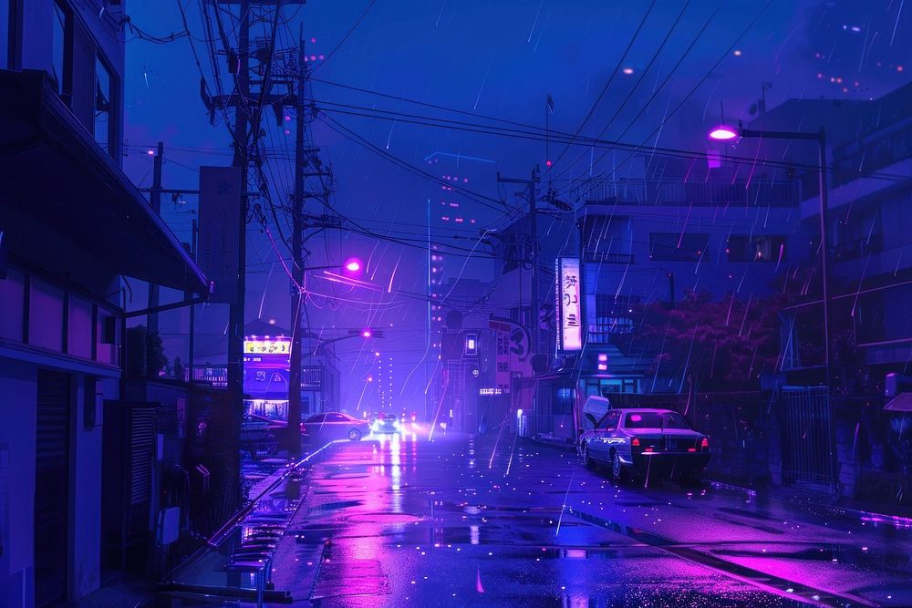 Illustration of city night life architecture cityscape outdoors.