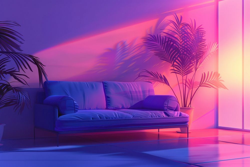 Illustration of sofa purple architecture furniture.