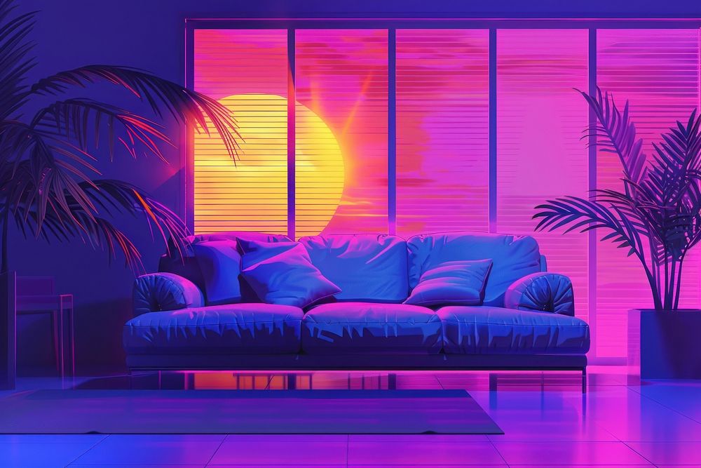 Illustration of sofa purple architecture furniture.