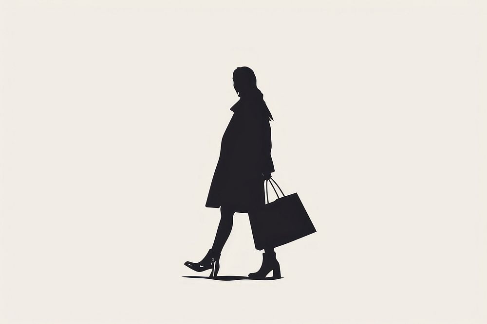 Person shopping silhouette clip art footwear handbag adult.