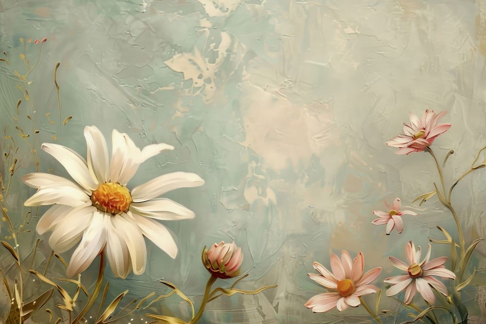 Daisy flower pattern background painting asteraceae graphics.