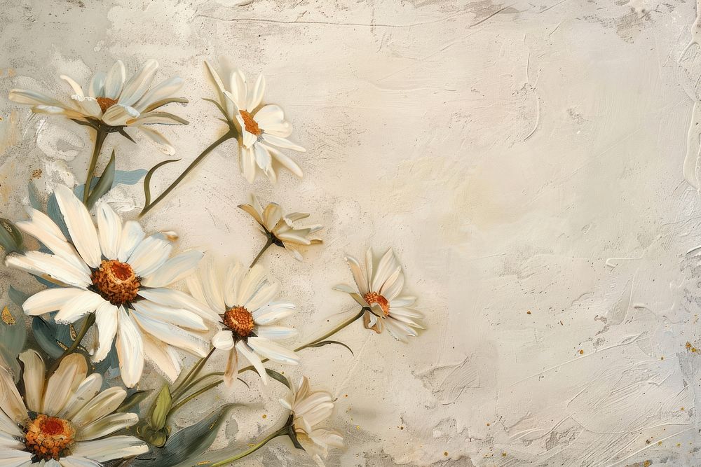 Daisy flower border painting asteraceae graphics.