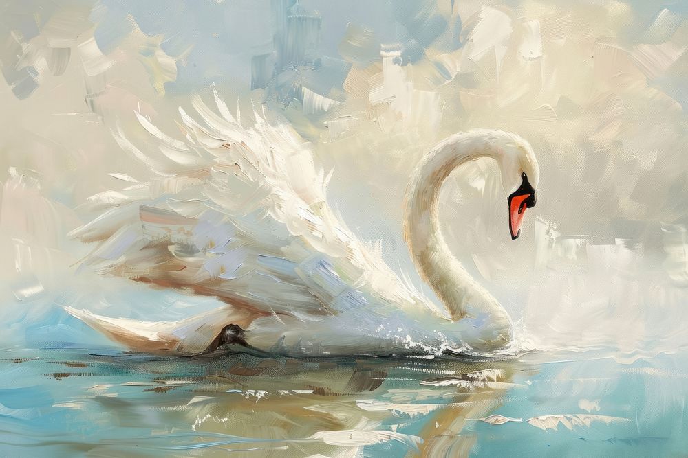 Swan on lake animal bird tape.