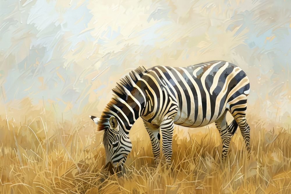 Zebra on grass meadow wildlife outdoors animal.