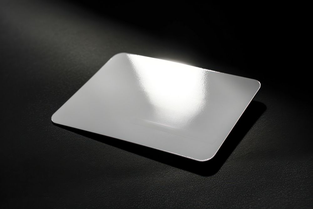 Blank white id card electronics aluminium computer.