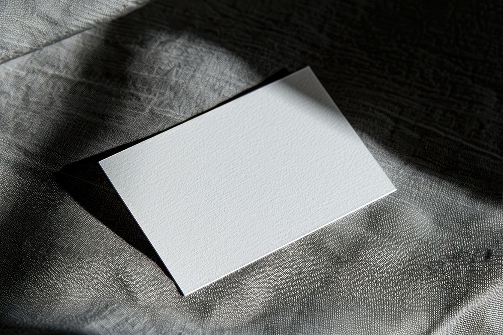 Blank name card mockup aluminium paper text.