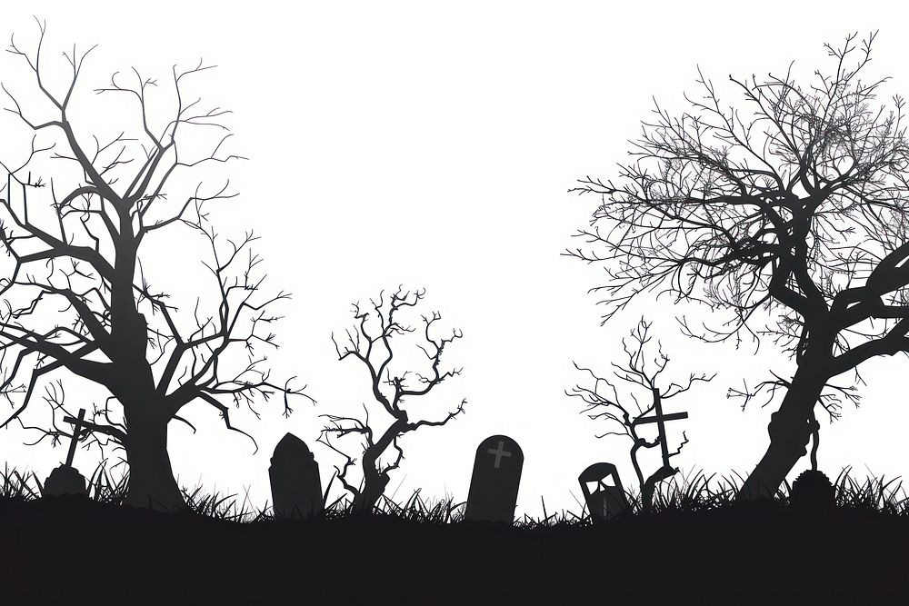 Grave yard silhouette clip art outdoors cemetery backlighting.
