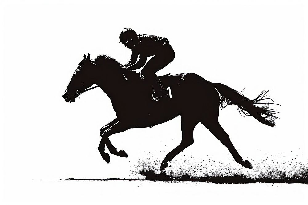 Horse racing silhouette clip art mammal animal adult.